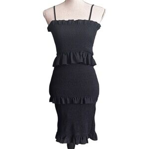 Black Ruffled Dress by O. Vianca